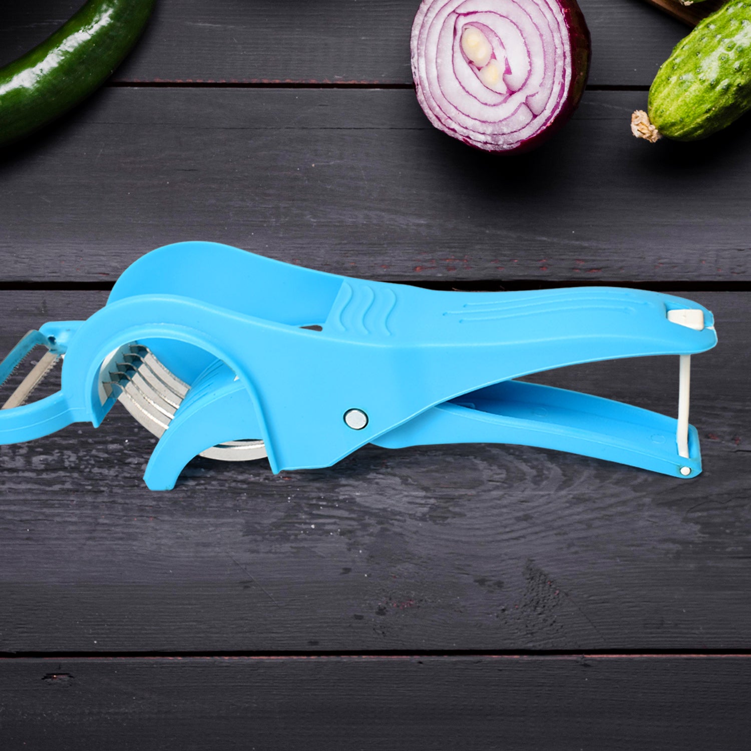 2 In 1 Vegetable Fruit Multi Cutter 5 Blade Vegetable Cutter With Peeler (1 Pc Multicolor) - warehousetech13