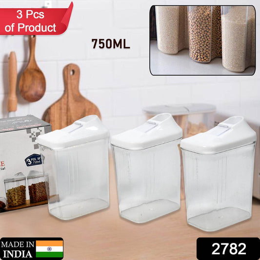 Kitchen Storage Jars Container Set 3pc Transparent Jar Set For Home Kitchen Use - warehousetech13