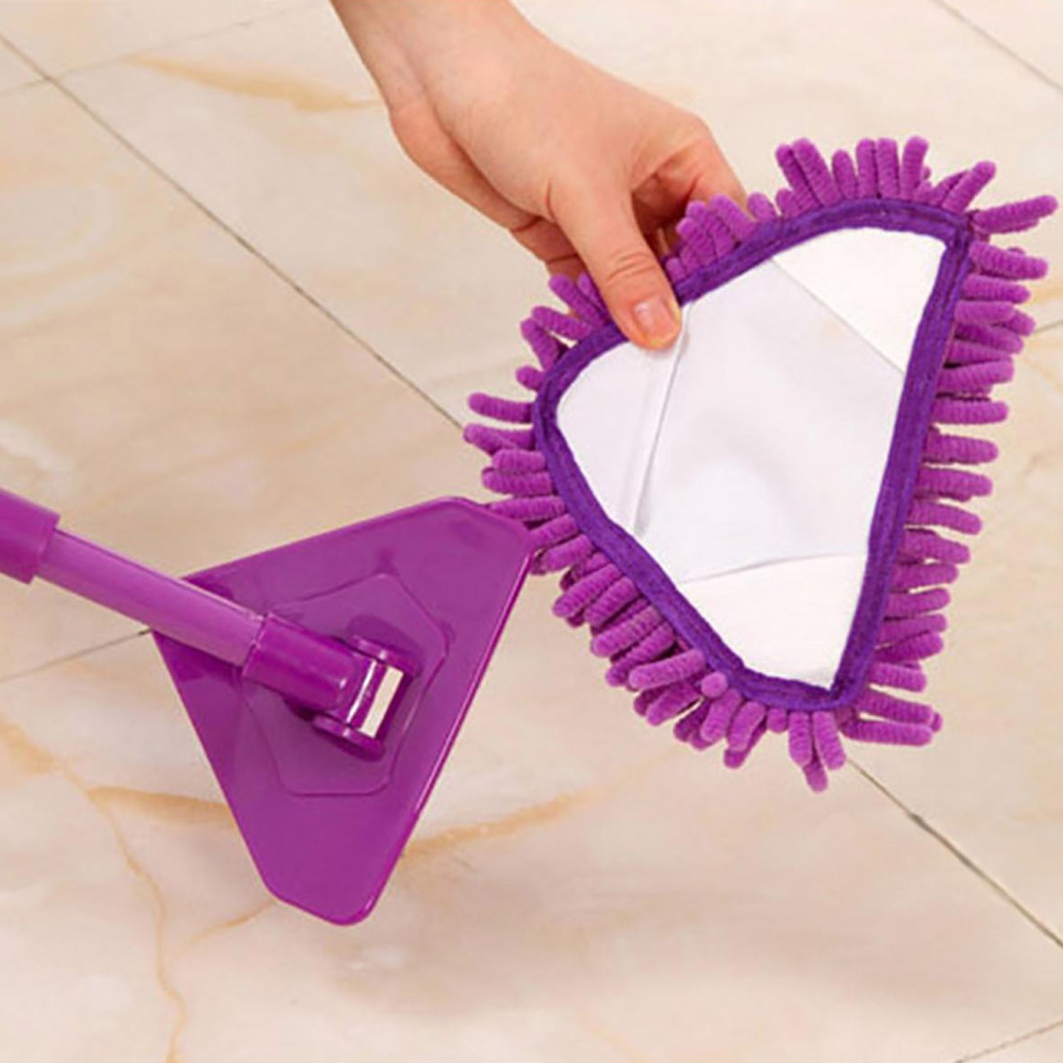 Stainless Steel Road Adjustable Triangle Mop Used For Cleaning Dusty And Wet Floor Surfaces And Tiles. - warehousetech13