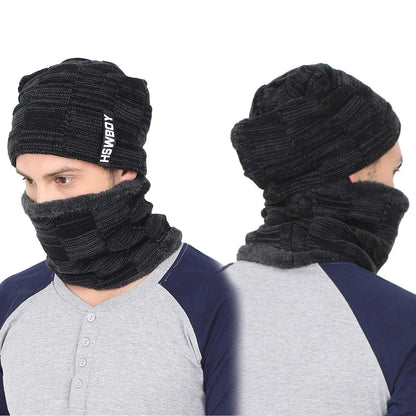 6066 Ultra Soft Unisex Woollen Beanie Cap Plus Muffler Scarf - warehousetech13