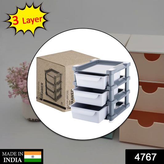 4767 Mini 3 Layer Drawer Used For Storing Makeup Equipments And Kits Used By Womens And Ladies. - warehousetech13