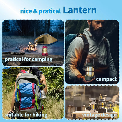 Led Camping Light Retro Style Lighting Battery Type-c Rechargeable (1 Pc) - warehousetech13