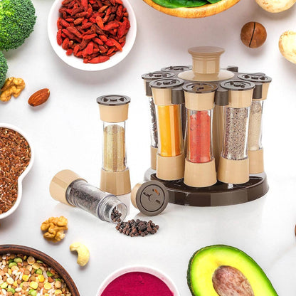 Revolving Spice Rack For Kitchen And Dining Table 8 Spice Jars - warehousetech13