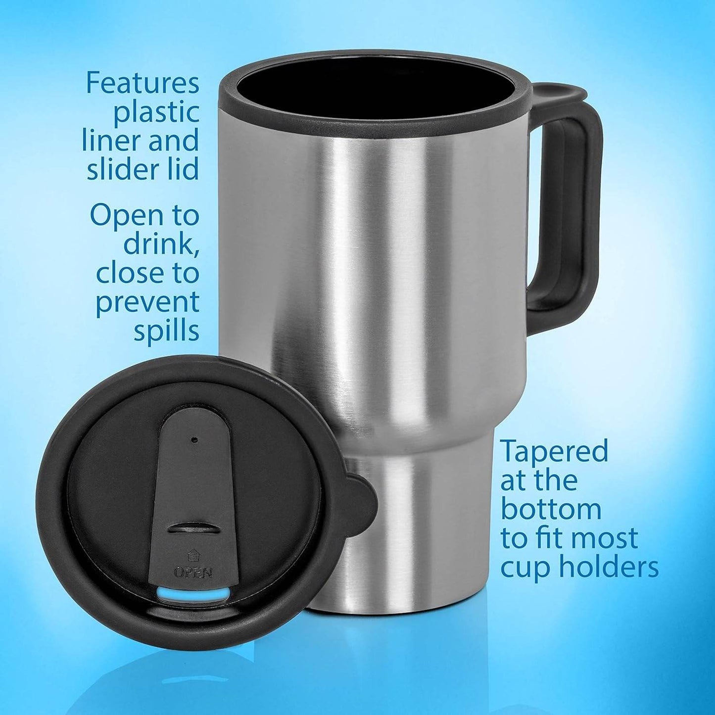 Stainless Steel Vacuum Glass Insulated Glass Coffee Cups (With Lid Handle 1 Pc) - warehousetech13