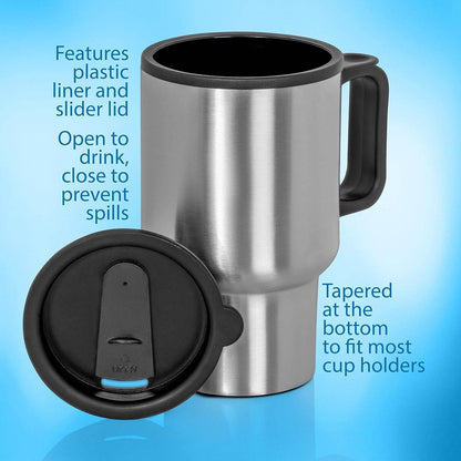 Stainless Steel Vacuum Glass Insulated Glass Coffee Cups (With Lid Handle 1 Pc) - warehousetech13