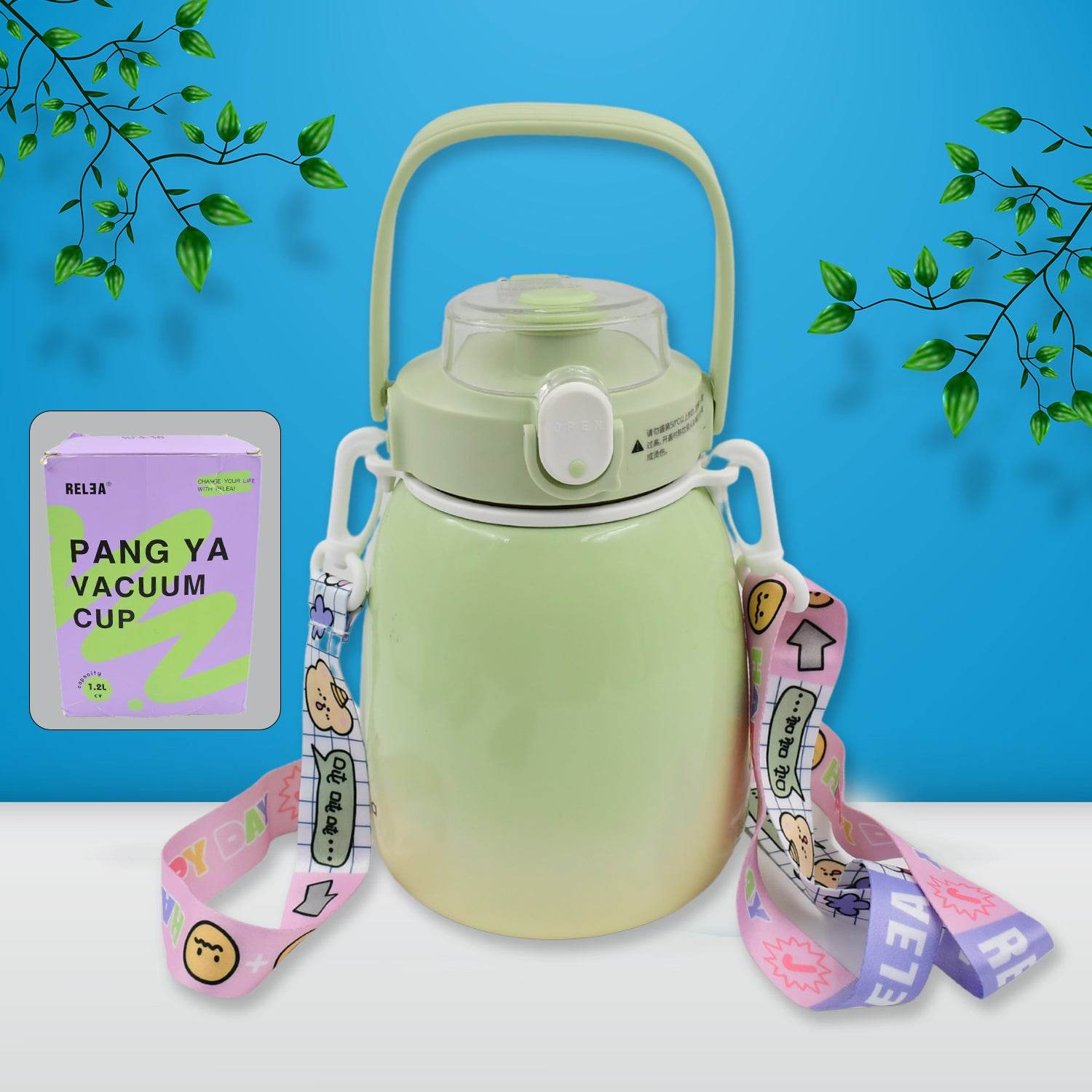 Stainless Steel Mug Bottle Vacuum Insulated Cup With Handle (1200 Ml) - warehousetech13