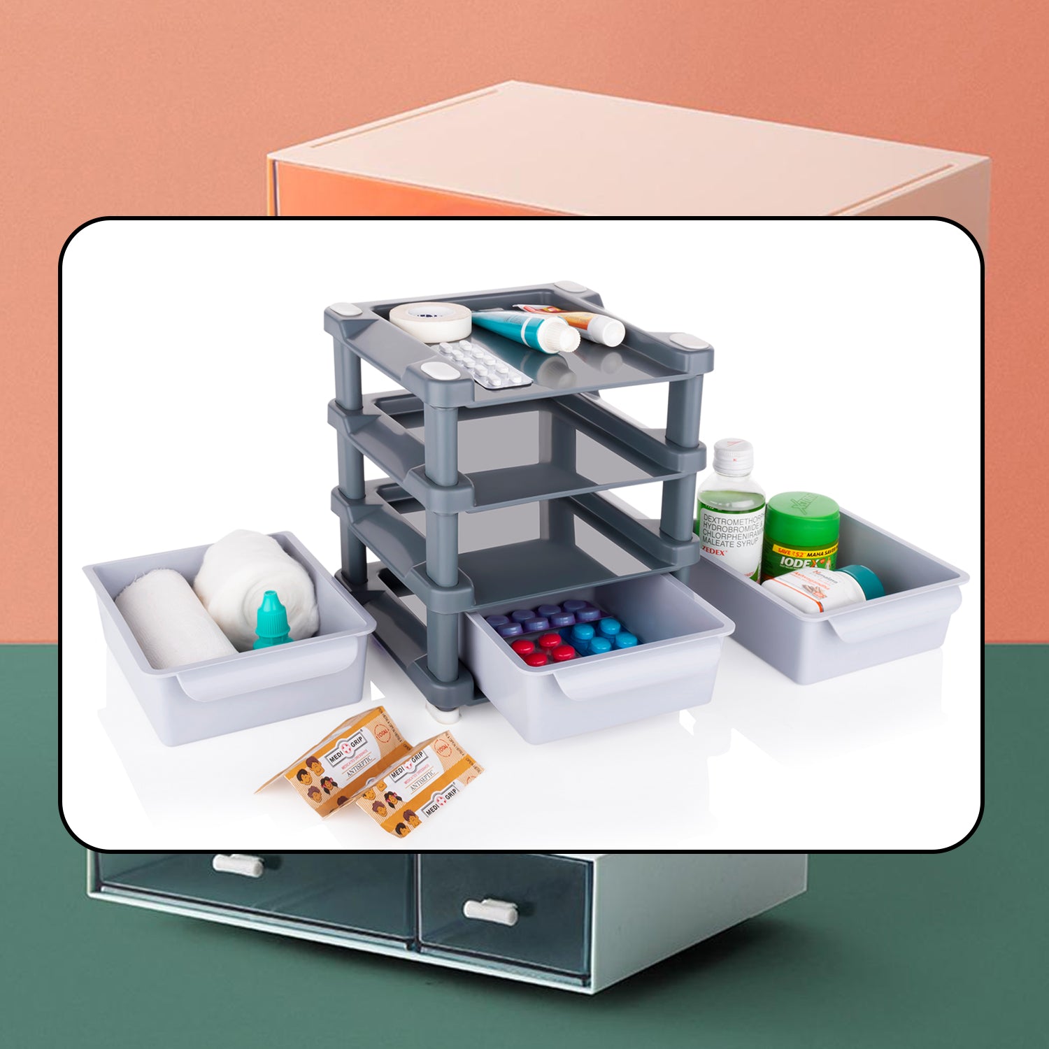4767 Mini 3 Layer Drawer Used For Storing Makeup Equipments And Kits Used By Womens And Ladies. - warehousetech13