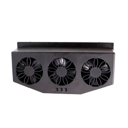 Triple Fan Solar Powered Car Exhaust Ventilation System With Usb Charging - warehousetech13