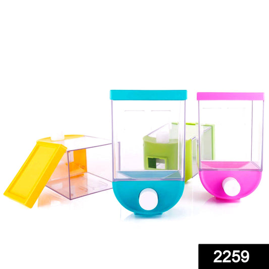 2259 Wall Mounted Cornflakescerealpulsesbeansoatmealcandynamkeendry Food Storage Boxtank - 1100 Ml (Assorted Color) - warehousetech13