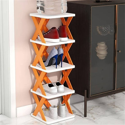 5 Tier Shoes Stand Shoe Tower Rack Suit For Small Spaces Closet Small Entryway Easy Assembly And Stable In Structure Corner Storage Cabinet For Saving Space - warehousetech13