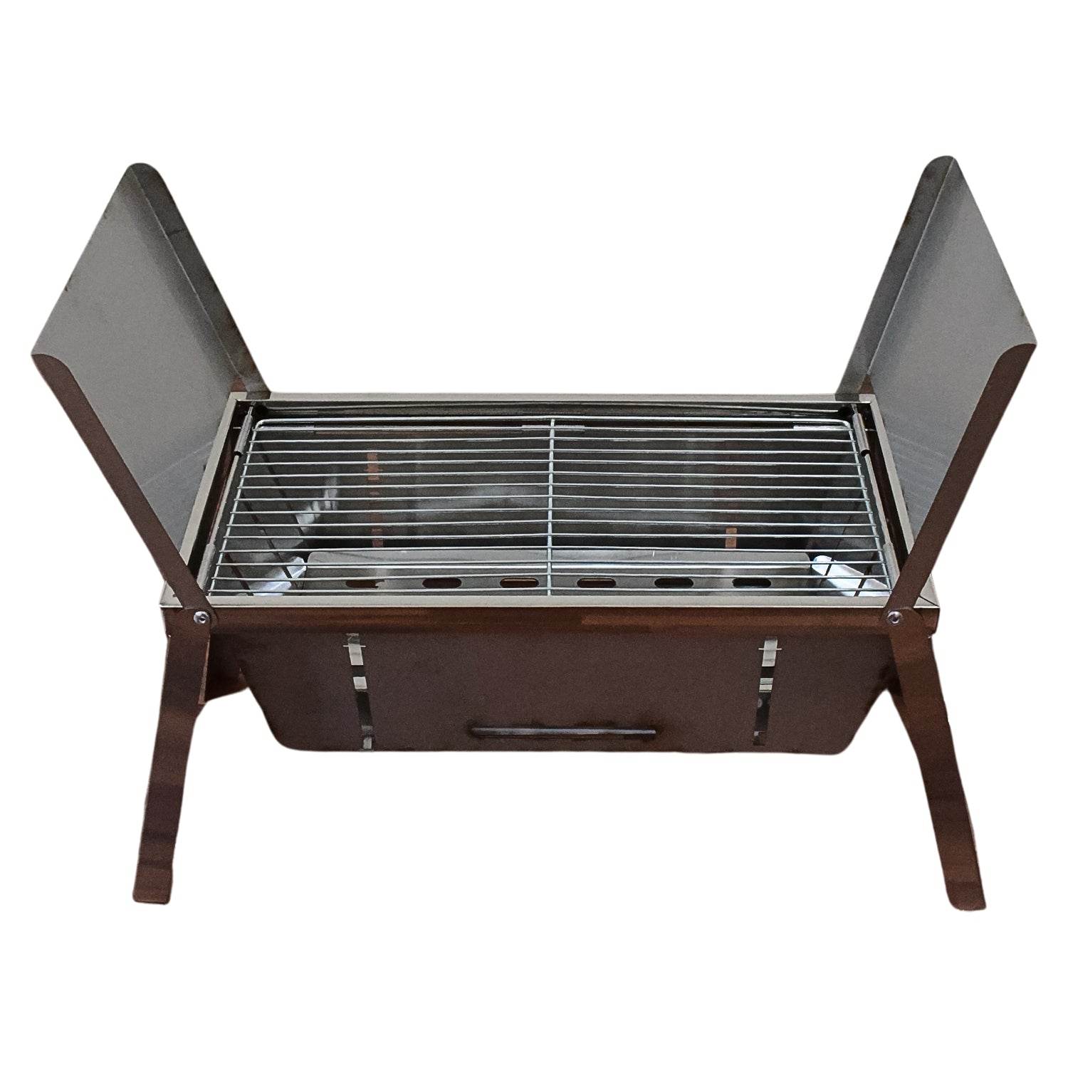 Portable Bbq Barbecue Grill Stainless Steel Folding Charcoal Grill (1 Set Net Weight 2207 Gm) - warehousetech13