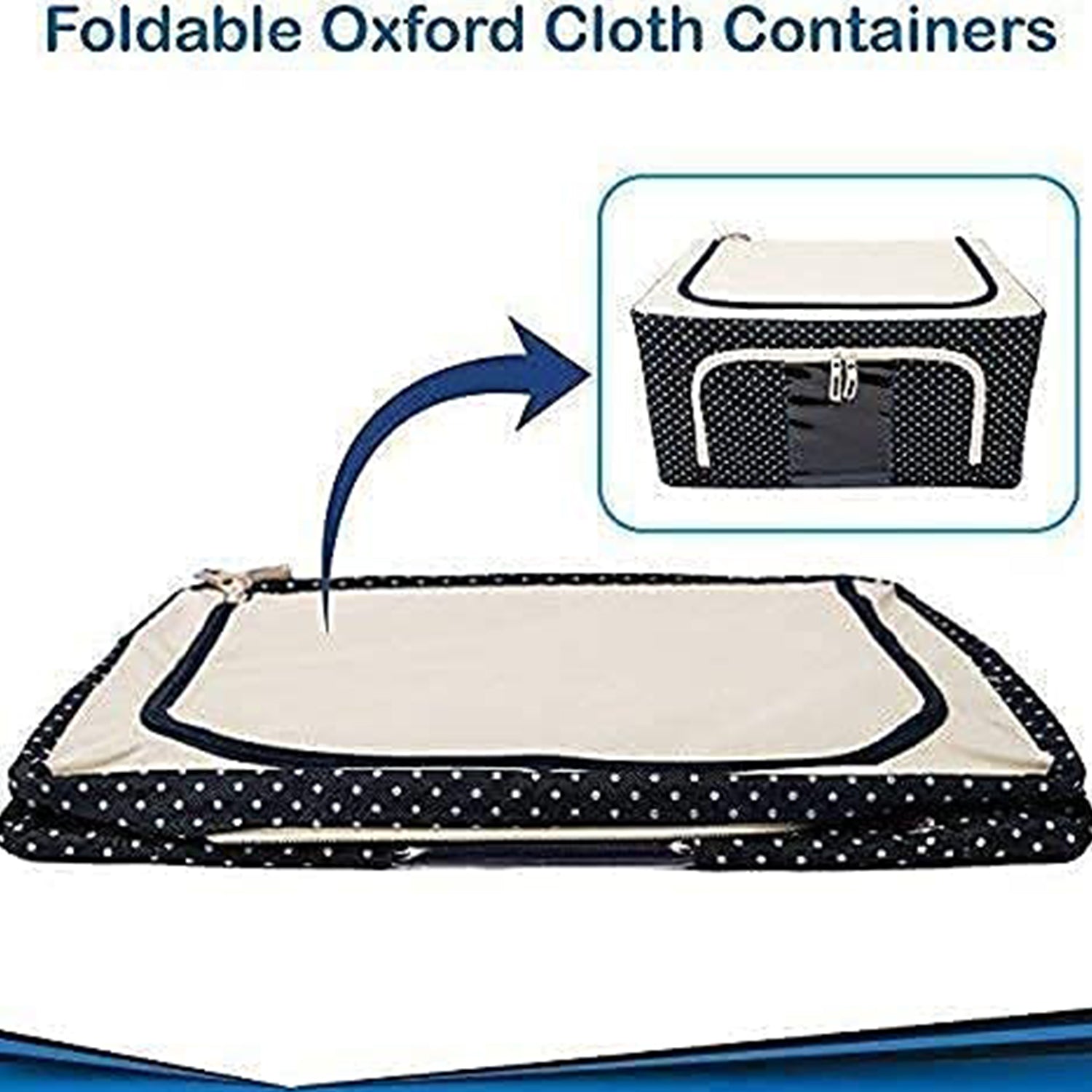 17641 Foldable Steel Frame Clothes Living Storage Organizer Handled Bag Box For Large Size Bedding Blankets Women Saree Toys Cloth Storage Box Bag (66 Liter) - warehousetech13