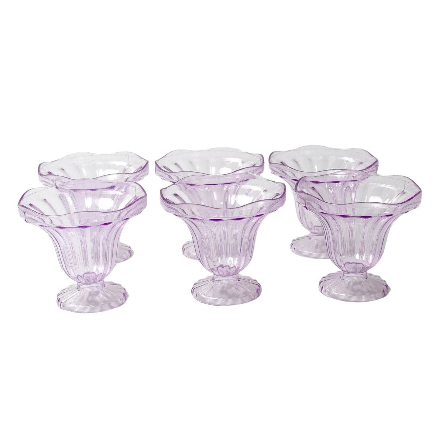 Crystal Plastic Ice-cream Bowl (Crystal Cups Set Of 6) - warehousetech13