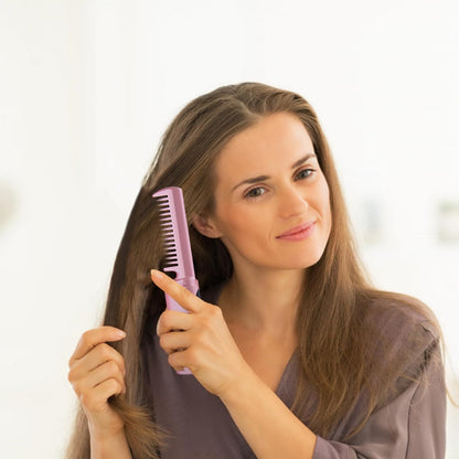 Rechargeable Mini Hair Straightener Travel Portable Usb Charging Cordless Hair Straightener Bursh Three Temperature Adjustments Flat Iron Comb (1 Pc) - warehousetech13