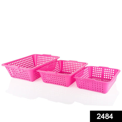 2484 Plastic Multiple Size Cane Fruit Baskets (3 Size Large Medium Small) - warehousetech13