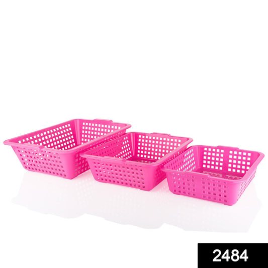 2484 Plastic Multiple Size Cane Fruit Baskets (3 Size Large Medium Small) - warehousetech13