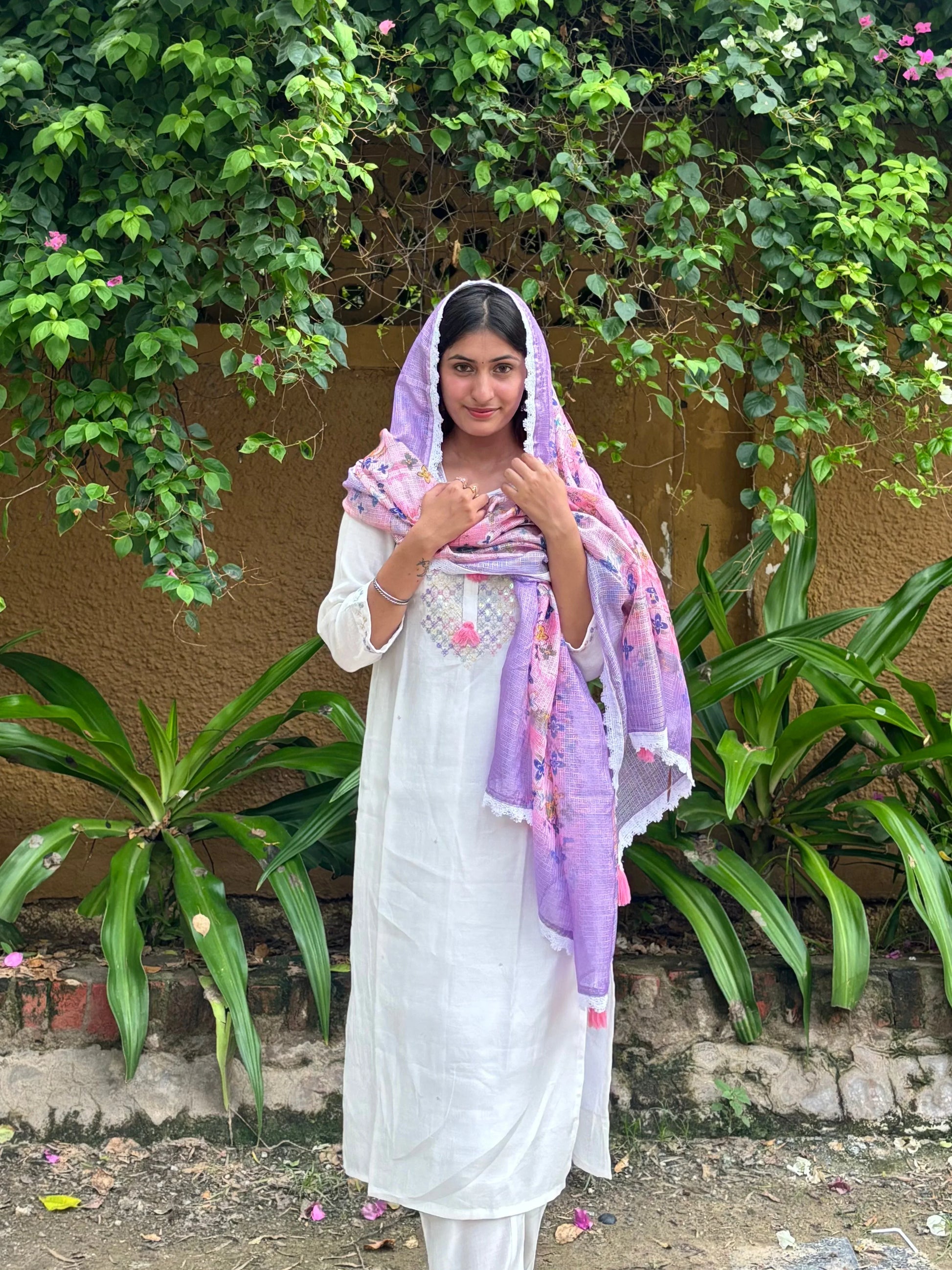 Bhumi Elegant Off-White & Black Silk Kurta Set with Dupatta for Women | Ethnic Festive Wear - warehousetech13