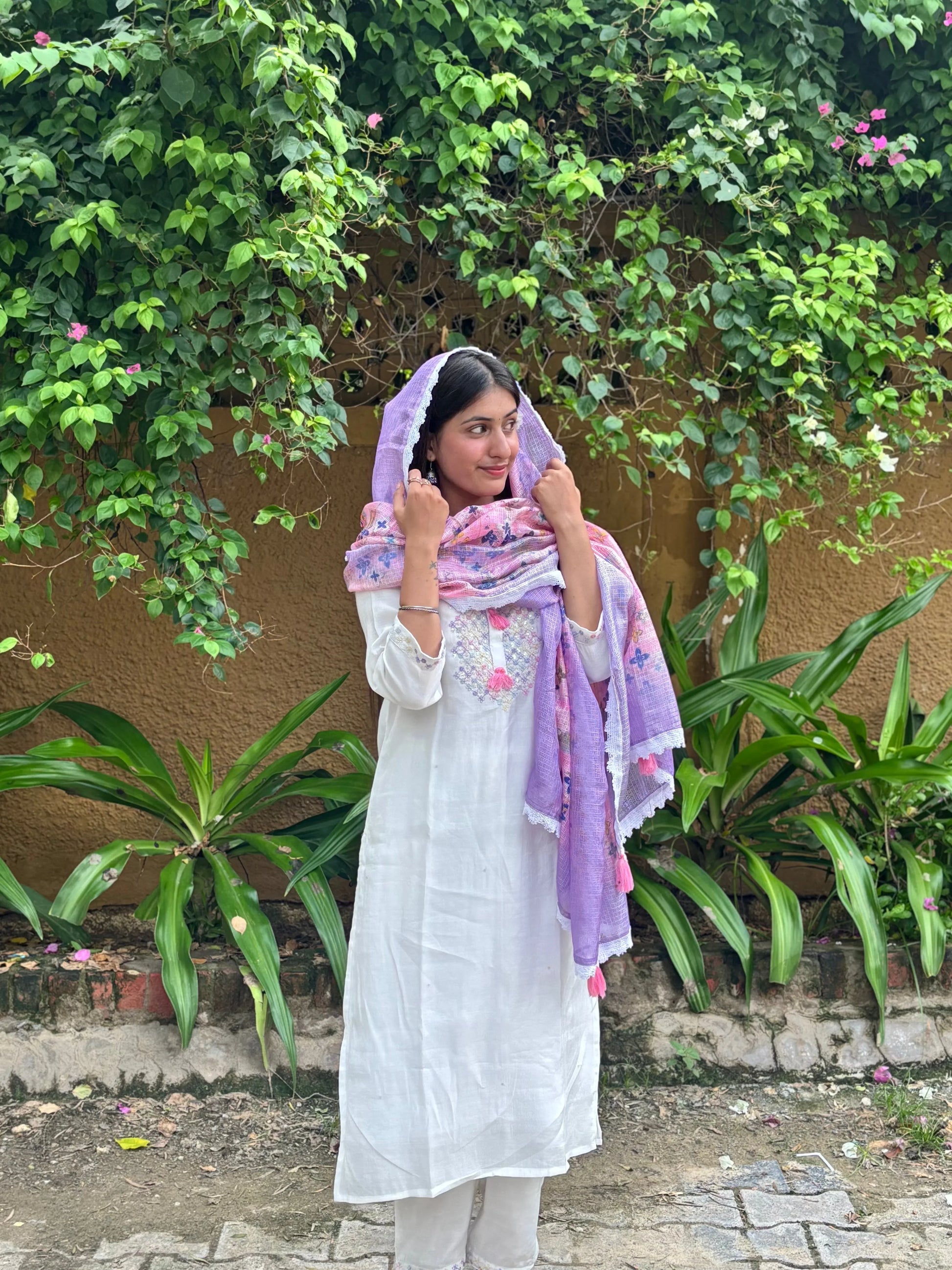 Bhumi Elegant Off-White & Black Silk Kurta Set with Dupatta for Women | Ethnic Festive Wear - warehousetech13