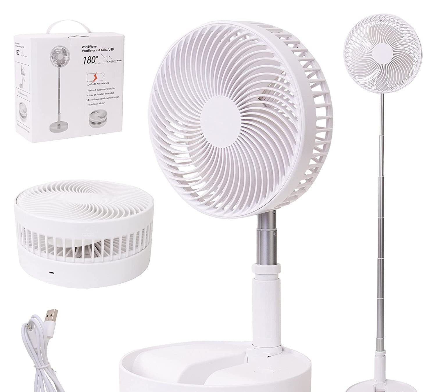 Telescopic Electric Desktop Fan Height Adjustable Foldable Portable For Travelcarry Silent Table Top Personal Fan For Bedside Office Table (Battery Not Include) - warehousetech13