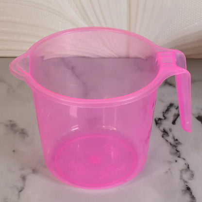 Plastic Round Transparent Bath Water Mug (1 Pc 1200 Ml Mix Color) - warehousetech13