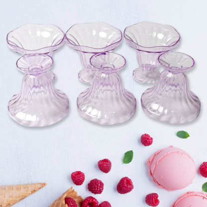 Crystal Plastic Ice-cream Bowl (Crystal Cups Set Of 6) - warehousetech13
