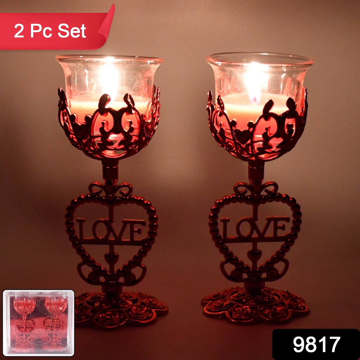 Tea Lights Holder Candle Stand (2 Pc Set) - warehousetech13