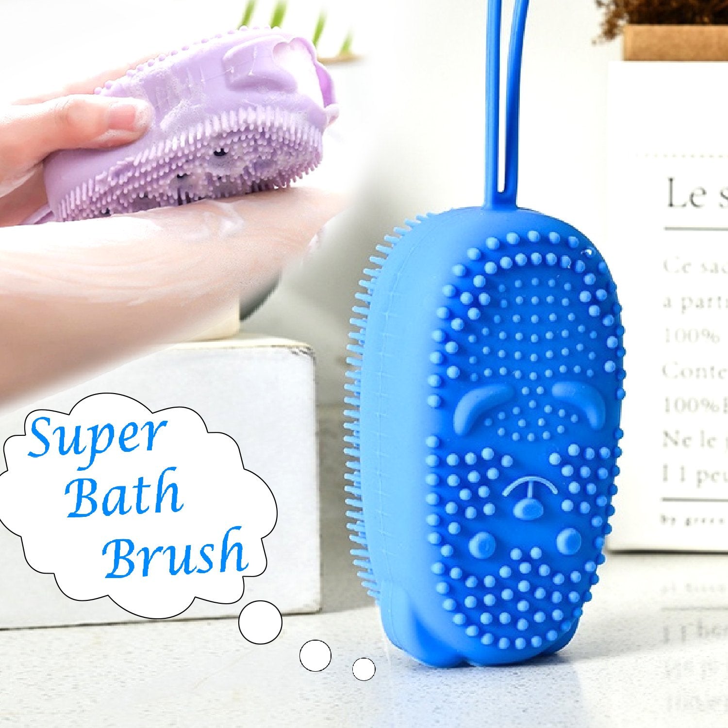 1448 Silicone Bubble Bath Spa Super Soft Body Scrubbing Brush - warehousetech13
