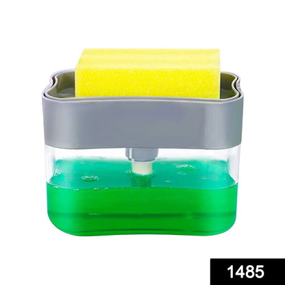Liquid Soap Dispenser On Countertop With Sponge Holder - warehousetech13