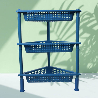 Triangle Storage Plastic 3-tier Rack Shelf For Kitchen Living Room - warehousetech13