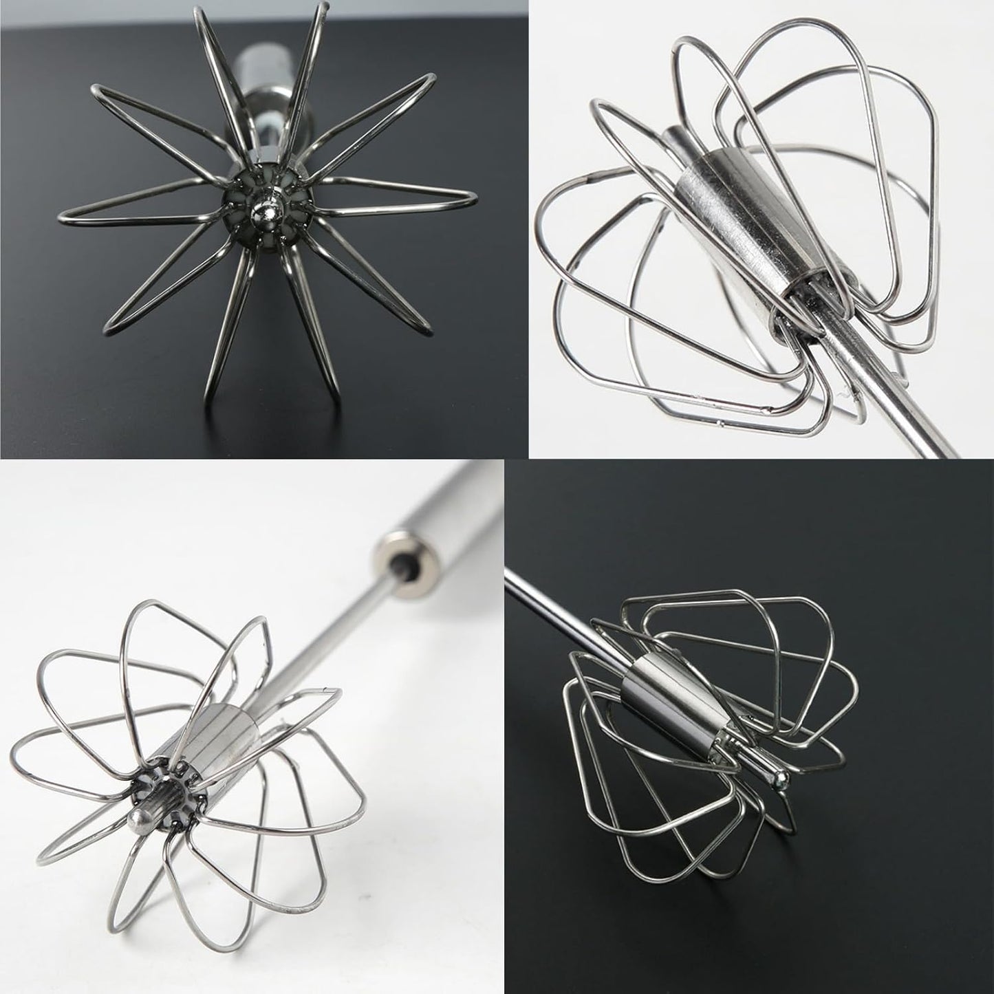Big Stainless Steel Egg Whisk Hand Push Rotary Whisk Blender (1 Pc 35 Cm) - warehousetech13