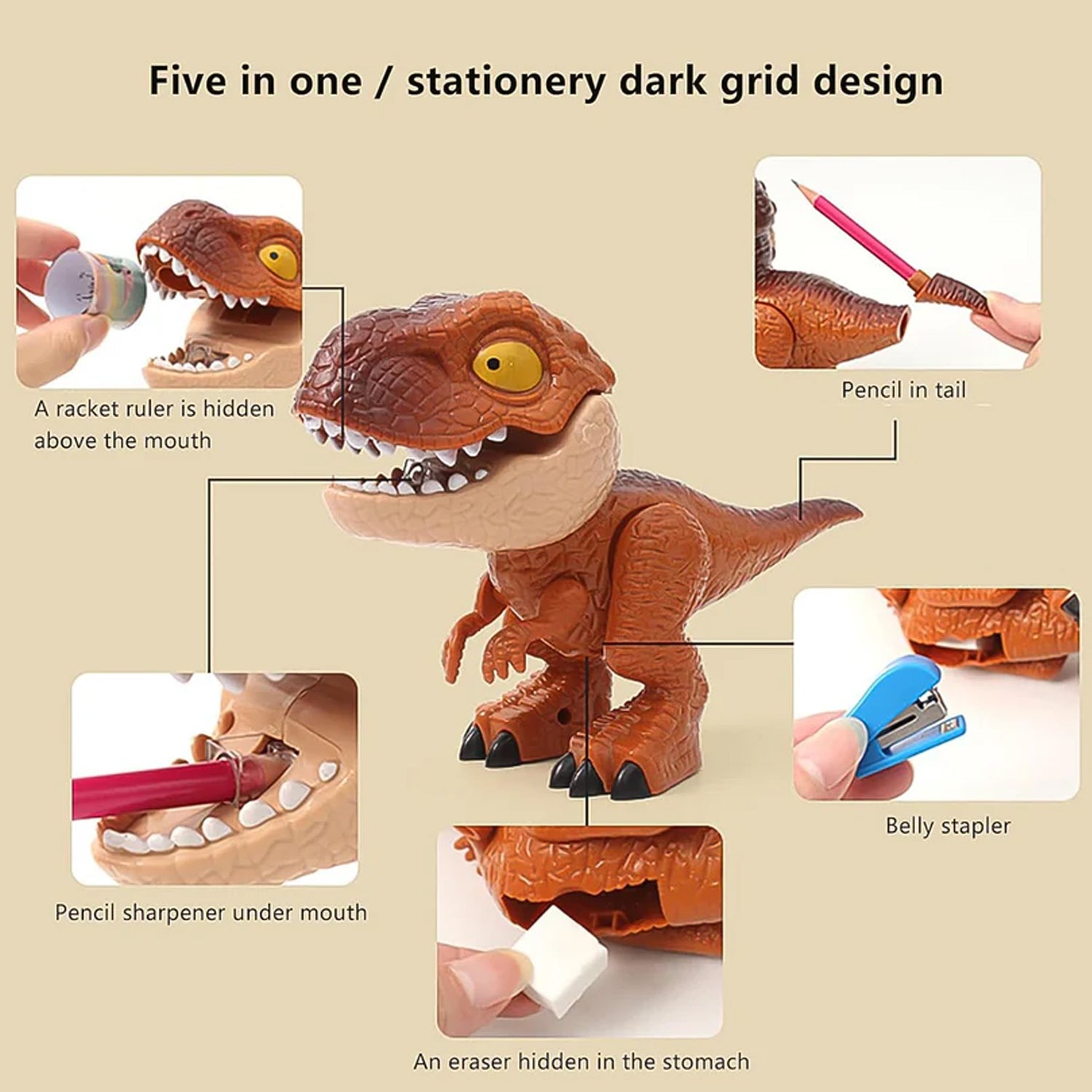 Dinosaur Shaped Stationery Gift Set For Kids Set