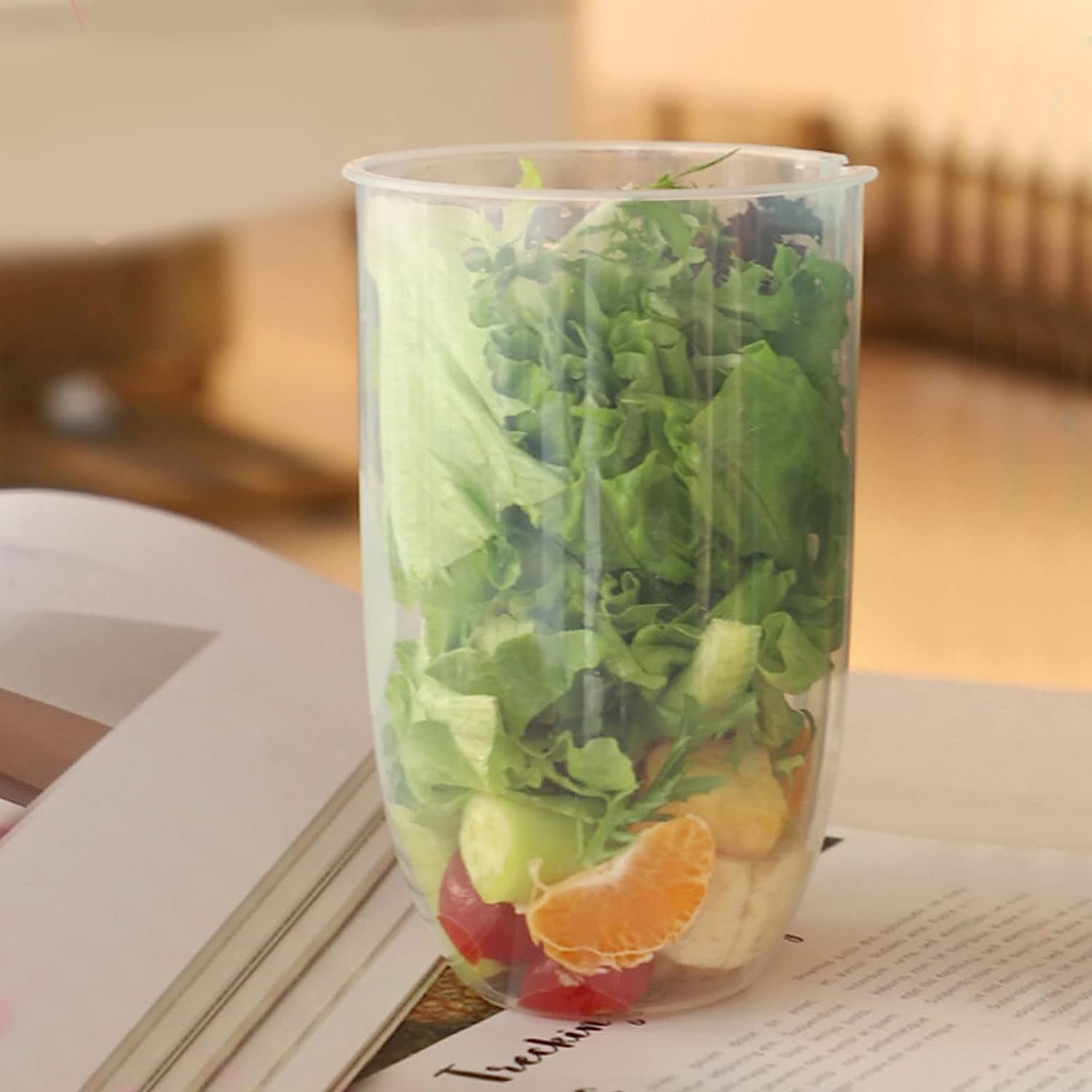 2545 Fruit And Vegetable Salad Cups Easy Clean Salad Mixing Cup For Business People For Business Travel (1pc) - warehousetech13