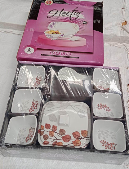 Hector High Quality Dinning Dinner Pudding Set (9 Pcs Set) - warehousetech13