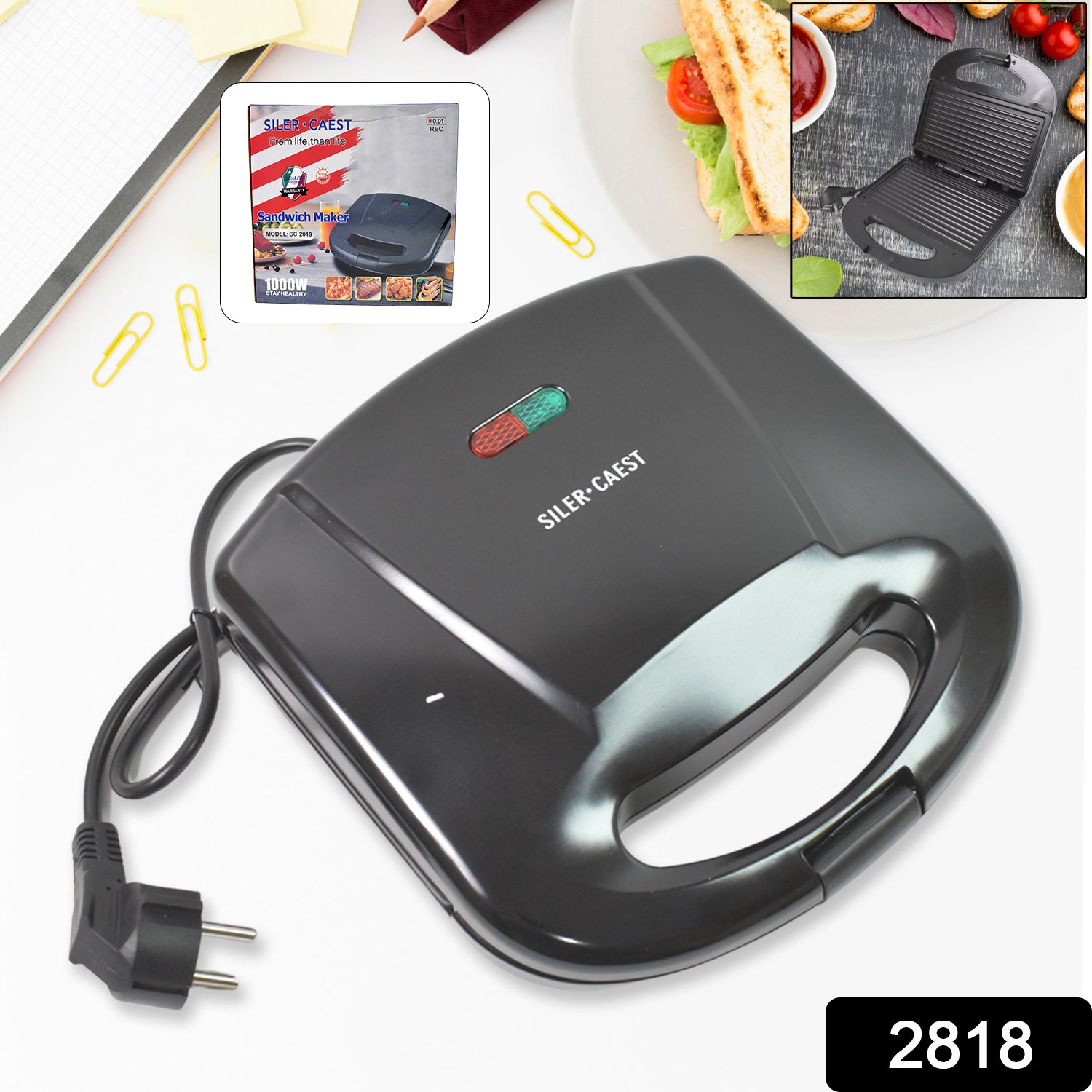 Sandwich Maker Makes Sandwich Non-stick Plates - warehousetech13