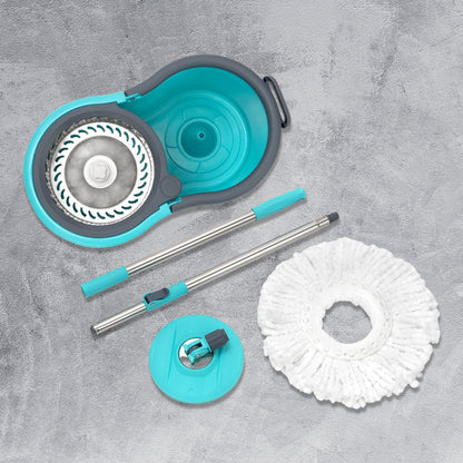 Quick Spin Mop With Steel Spin Bucket Floor Cleaning Easy Wheels Big Bucket Floor Cleaning Mop With Bucket - warehousetech13
