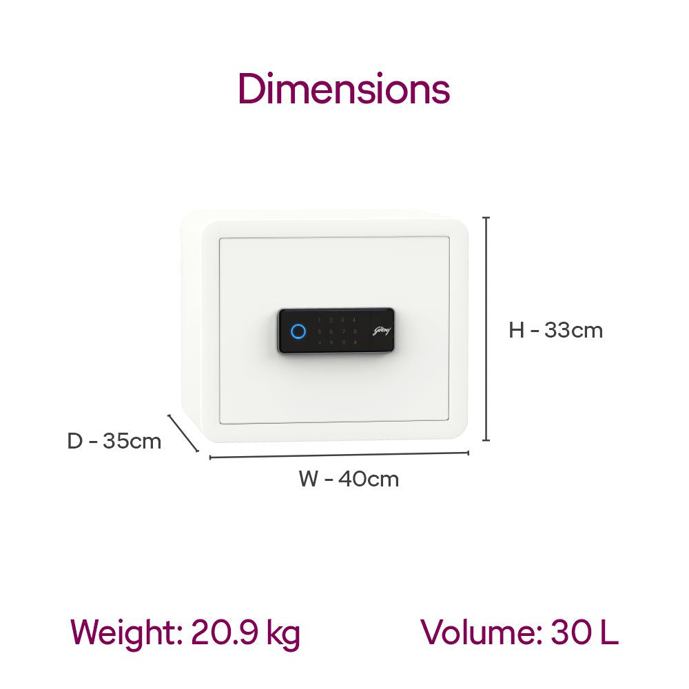 Godrej NX Pro Luxe 30L Digital Biometric Home Locker