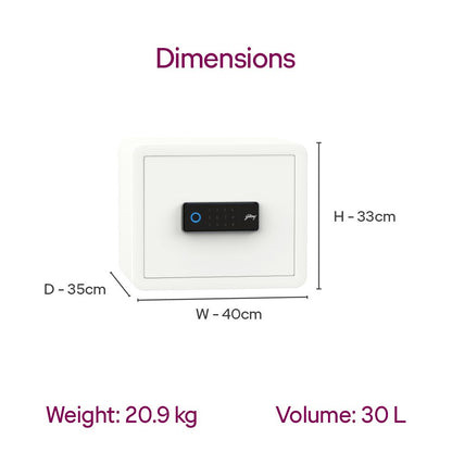 Godrej NX Pro Luxe 30L Digital Biometric Home Locker