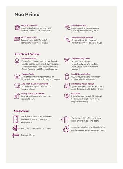 Neo Prime Lock - Stylish Padlock for Bags & Jewelry