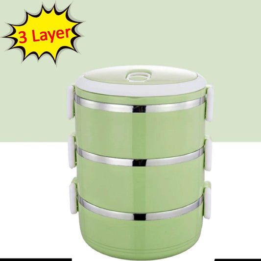 Multi Layer Stainless Steel Hot Lunch Box (3 Layer) - warehousetech13
