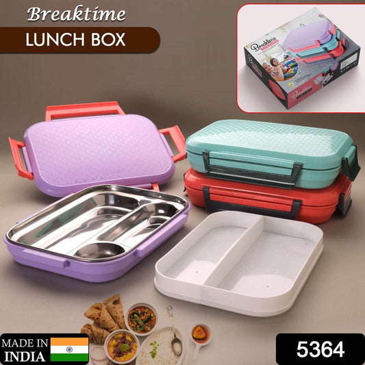 Lunch Box Steel Plate Multi Compartment Lunch Box Carry To All Type Lunch - warehousetech13