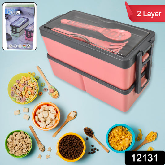 Plastic 3 Layer Leak Proof 3 Compartment Lunch Box For Office (1 Pc) - warehousetech13
