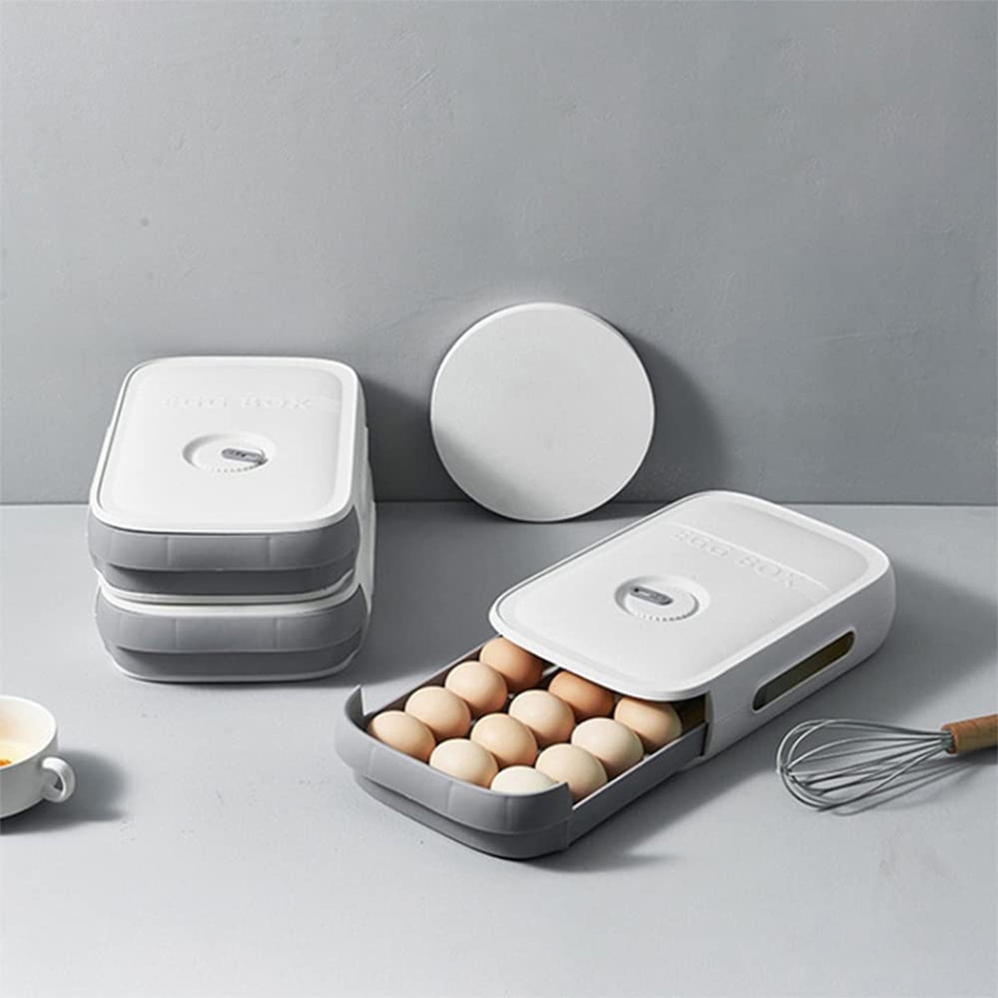 5723 Egg Storage Box Plastic Egg Drawer Fridge Egg Organizer Egg Keeper Refrigerator Egg Drawer Plastic Egg Carton Covered Egg Holder Pantry Egg Bin Household Egg Tray (1 Pc) - warehousetech13