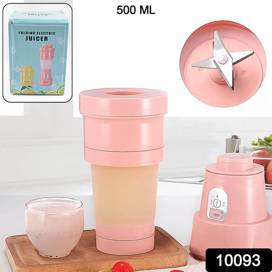 Foldable Electric Juicer Portable Blender Stainless Steel 6 Blades (500 Ml) - warehousetech13