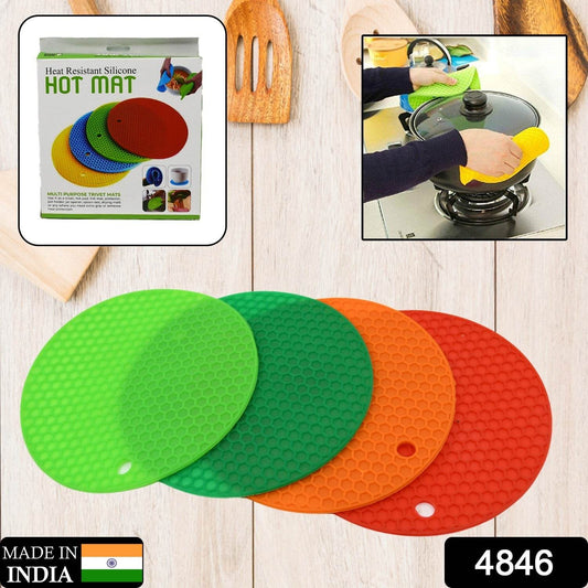 Silicon Hot Mat , Placing For Hot Vessels And Utensils (4 Pc ) - warehousetech13