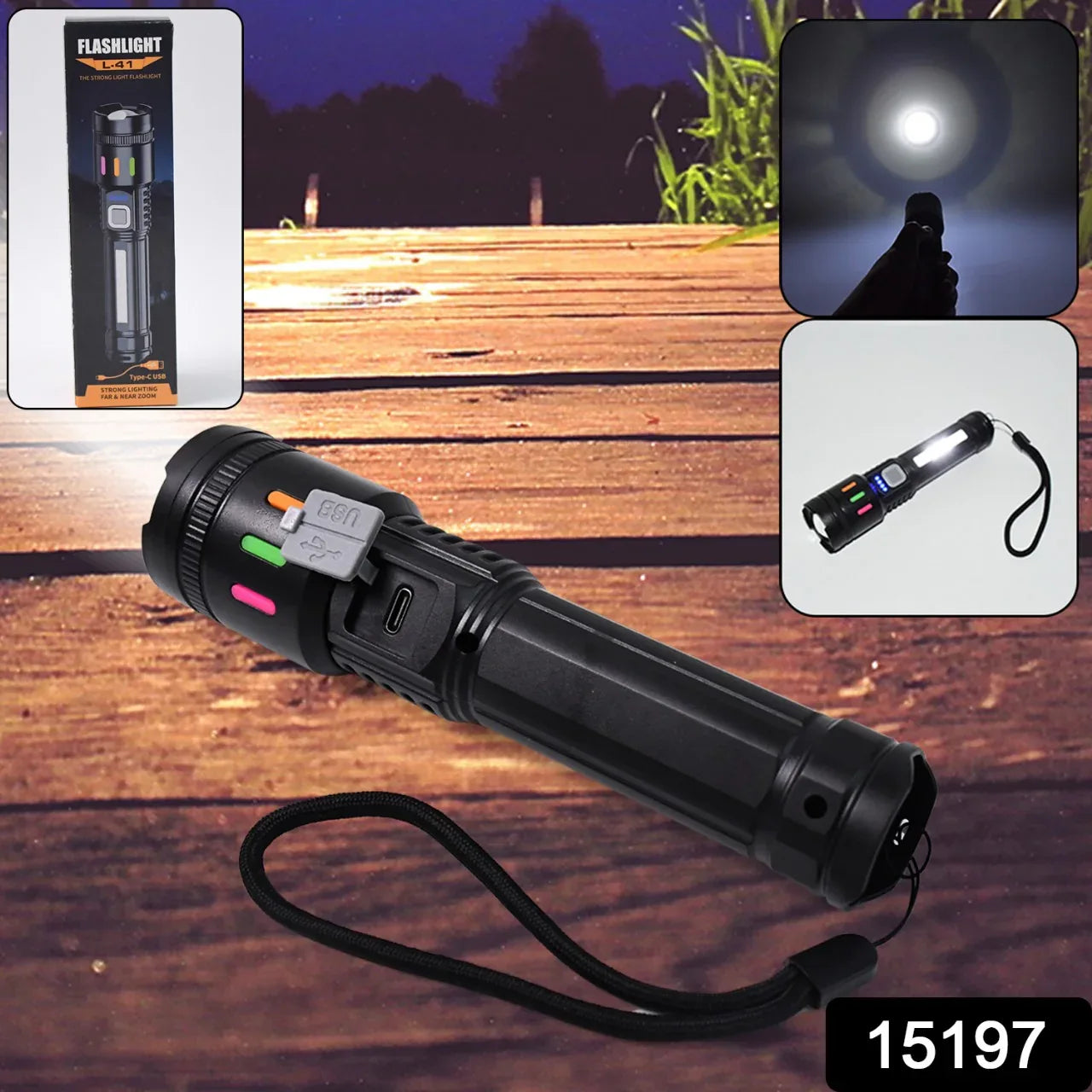Led Torch High Lumens Fast Charging Flashlight Torch With Far Near Zoom (1 Pc) - warehousetech13