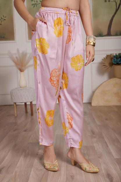 Malaika Silk Pink & White Kurta Set with Dupatta – Elegant Women’s Ethnic Wear