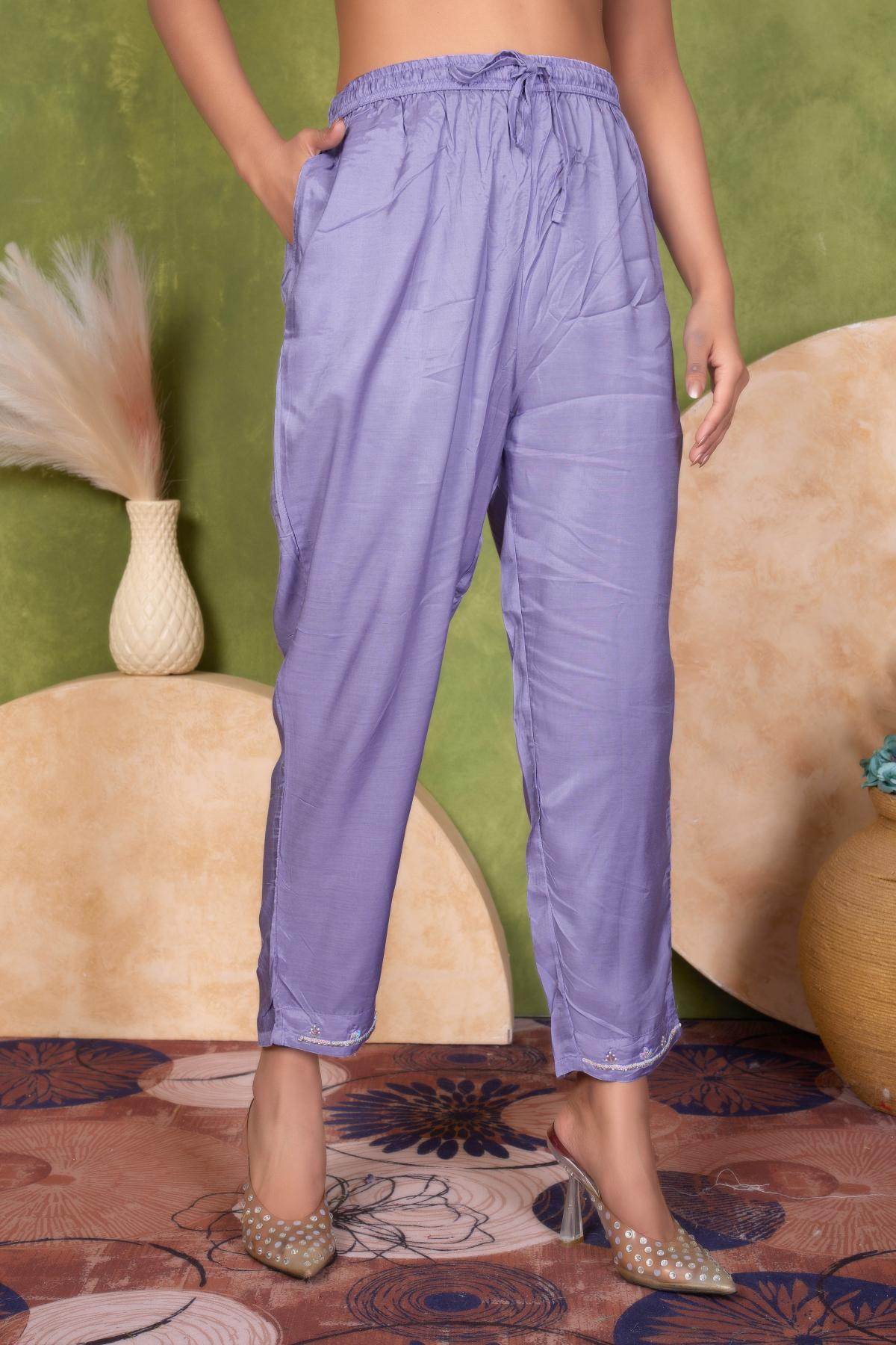 Roshni Muslin Yellow and Purple Kurta Set with Dupatta – Elegant Women’s Ethnic Wear Outfit