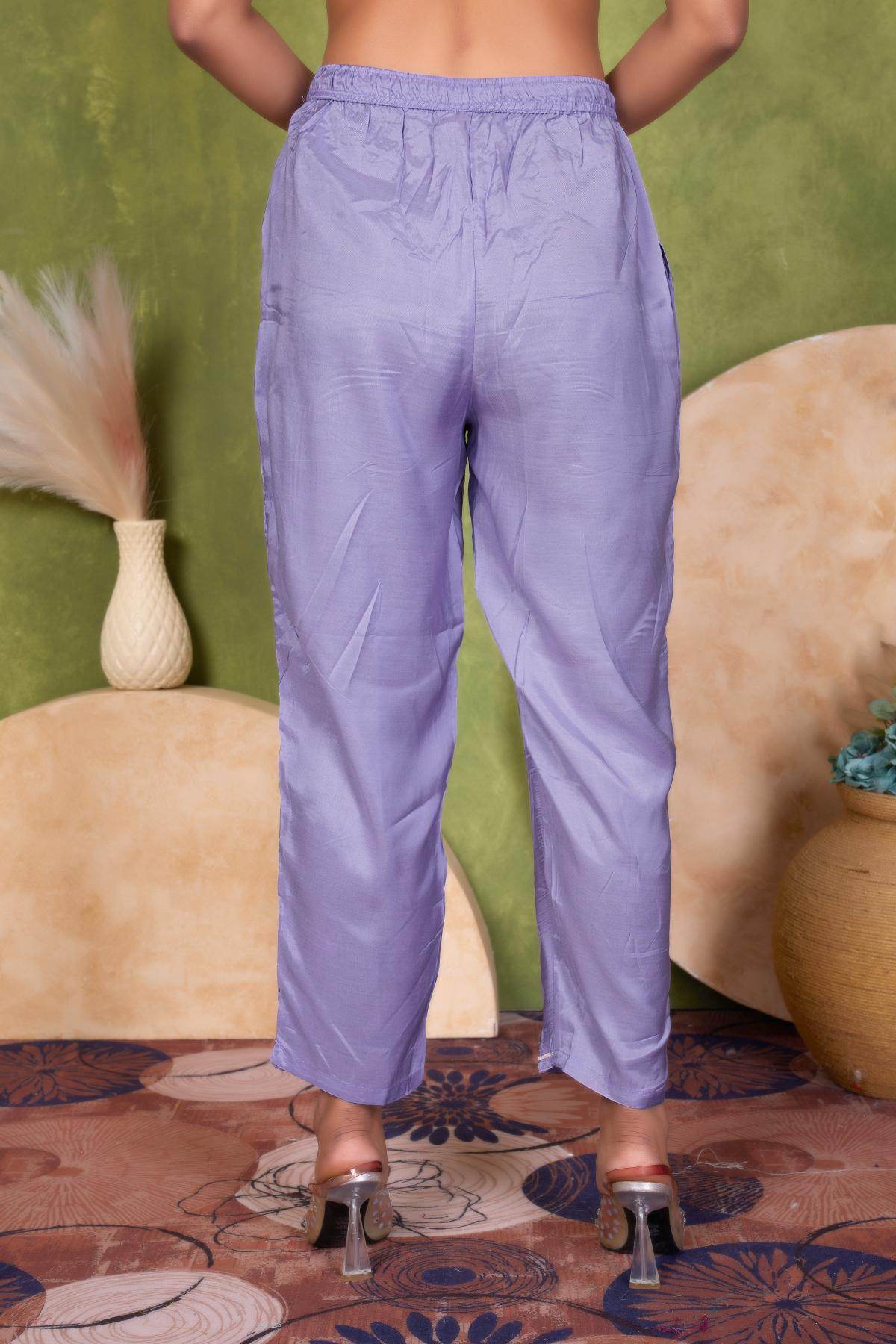 Roshni Muslin Yellow and Purple Kurta Set with Dupatta – Elegant Women’s Ethnic Wear Outfit