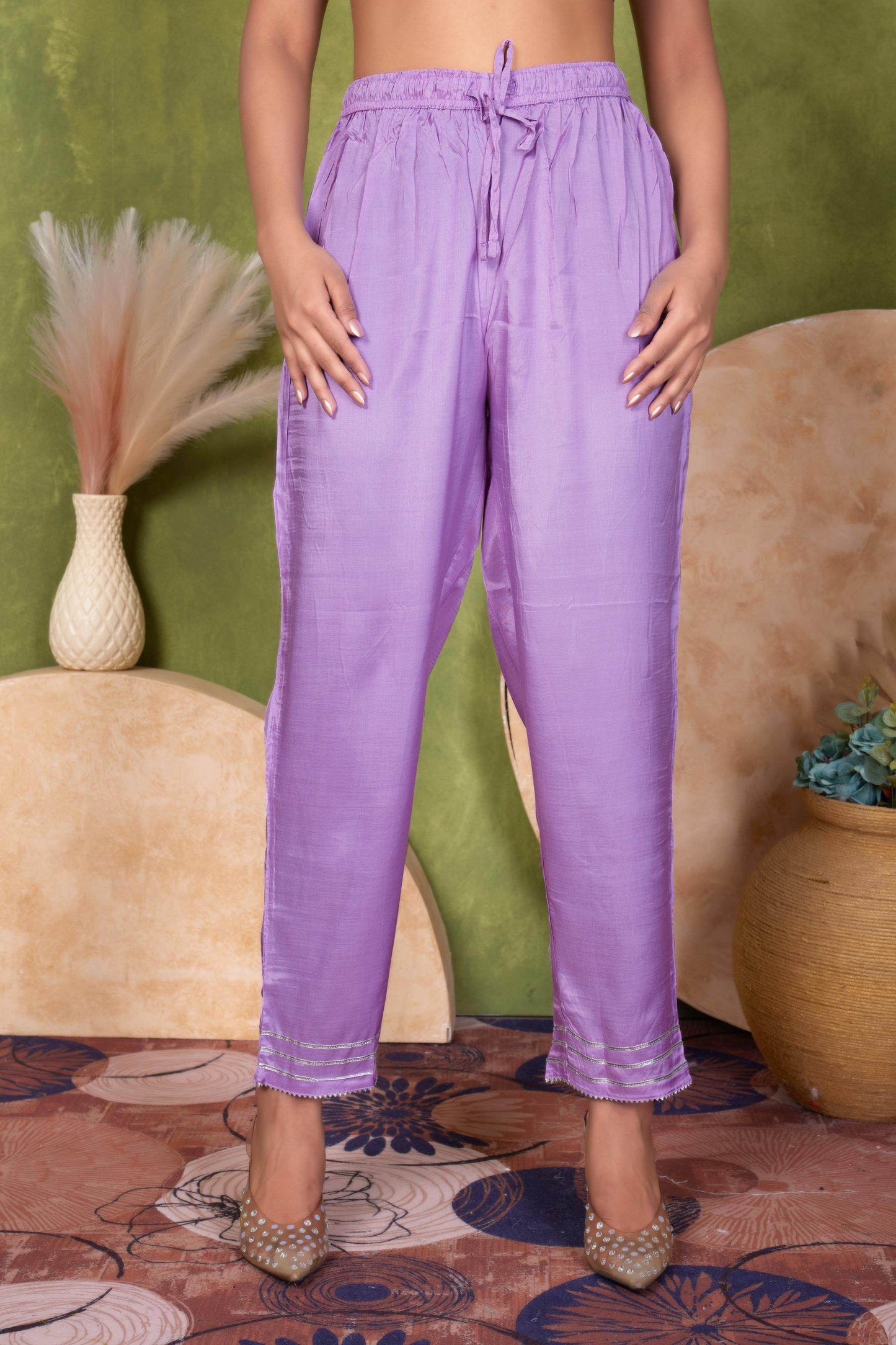 Women's Indu Viscose Purple & Peach Kurta Set with Dupatta - Elegant Ethnic Wear for Festive & Casual Occasions