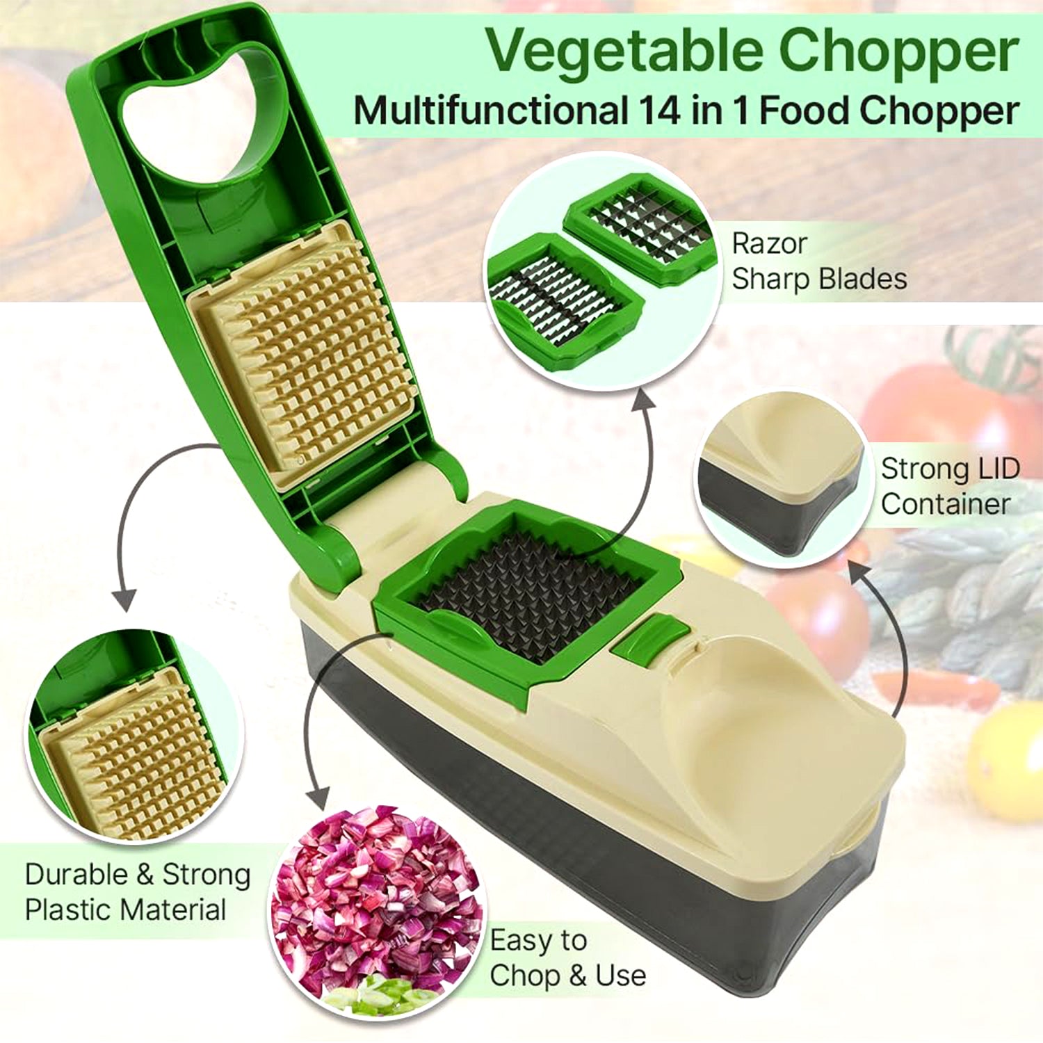 Supermom Quick Nicer Dicer Multipurpose Vegetable Fruit Chopper - warehousetech13